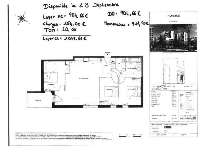 Offres de location Appartement Bordeaux (33800)